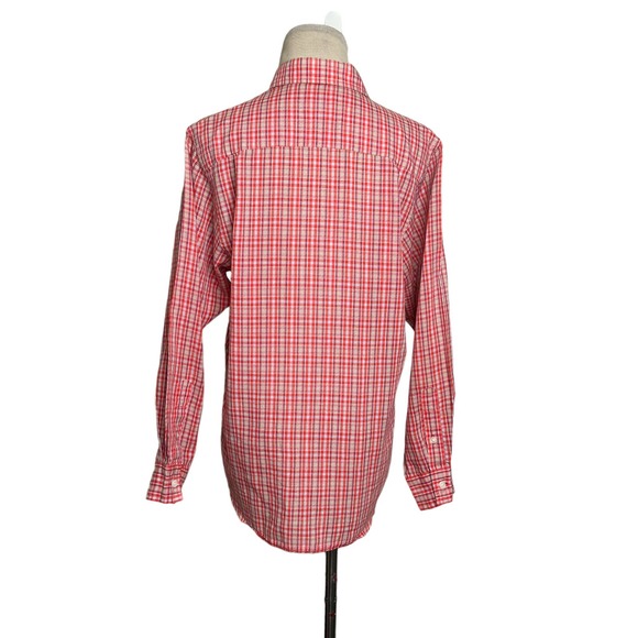 Ann Klein vintage red plaid long sleeves button shirt size 10 - Picture 10 of 12